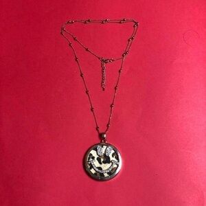 Leopard print smiley face necklace 💛🖤​​​​​​​​​​​​​​​​​​​​​​